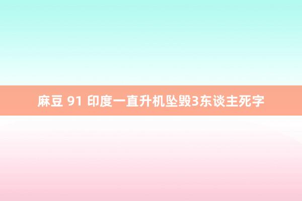 麻豆 91 印度一直升机坠毁3东谈主死字