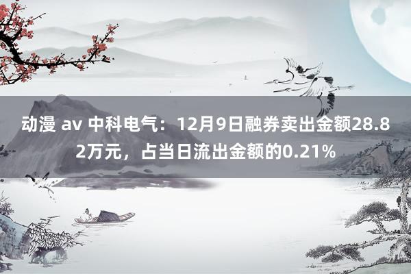 动漫 av 中科电气：12月9日融券卖出金额28.82万元，占当日流出金额的0.21%