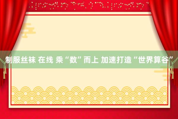制服丝袜 在线 乘“数”而上 加速打造“世界算谷”