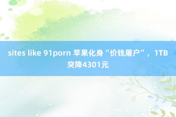 sites like 91porn 苹果化身“价钱屠户”，1TB突降4301元