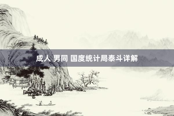 成人 男同 国度统计局泰斗详解