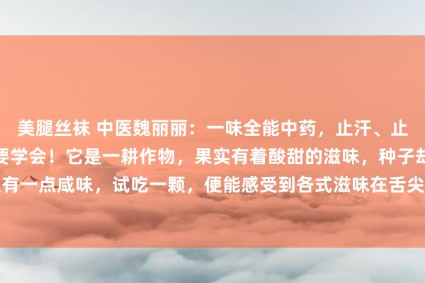 美腿丝袜 中医魏丽丽:一味全能中药,止汗、止喘、止泄、止遗,一定要学会!它是一耕作物,果实有着酸甜的滋味,种子却略带苦涩,还有一点咸味,试吃一颗,便能感受到各式滋味在舌尖妥洽。五味子兼具收和补的特质,其中...