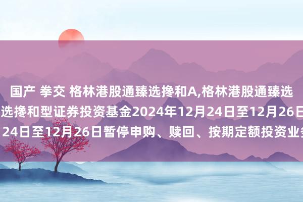 国产 拳交 格林港股通臻选搀和A,格林港股通臻选搀和C: 格林港股通臻选搀和型证券投资基金2024年12月24日至12月26日暂停申购、赎回、按期定额投资业务的公告