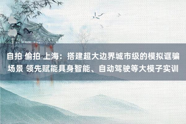自拍 偷拍 上海：搭建超大边界城市级的模拟诓骗场景 领先赋能具身智能、自动驾驶等大模子实训