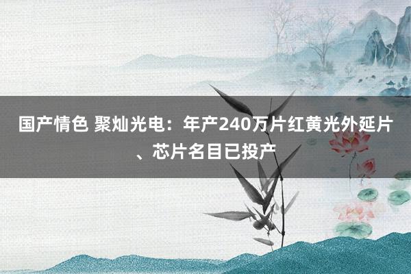 国产情色 聚灿光电：年产240万片红黄光外延片、芯片名目已投产