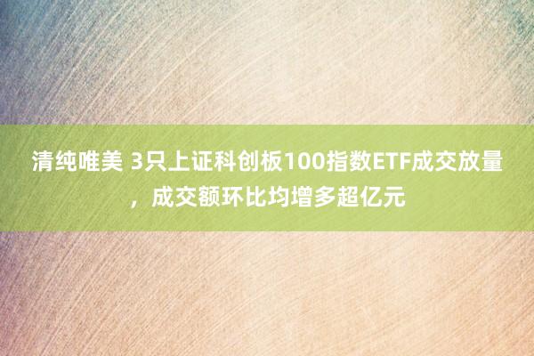 清纯唯美 3只上证科创板100指数ETF成交放量，成交额环比均增多超亿元