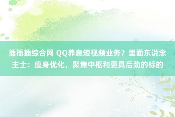 插插插综合网 QQ养息短视频业务？里面东说念主士：瘦身优化，聚焦中枢和更具后劲的标的