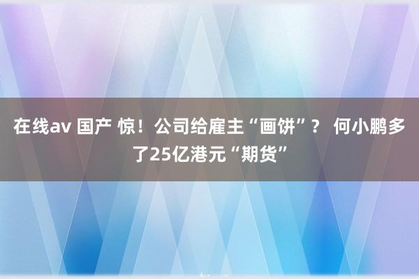 在线av 国产 惊！公司给雇主“画饼”？ 何小鹏多了25亿港元“期货”