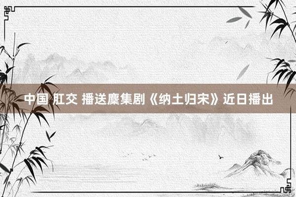 中国 肛交 播送麇集剧《纳土归宋》近日播出
