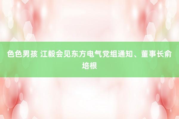 色色男孩 江毅会见东方电气党组通知、董事长俞培根