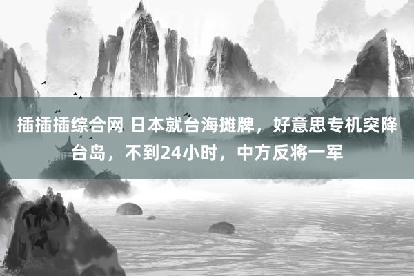 插插插综合网 日本就台海摊牌，好意思专机突降台岛，不到24小时，中方反将一军