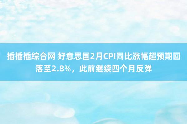 插插插综合网 好意思国2月CPI同比涨幅超预期回落至2.8%，此前继续四个月反弹