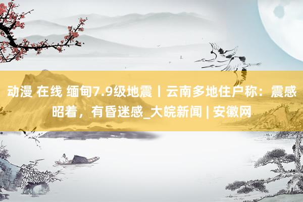 动漫 在线 缅甸7.9级地震丨云南多地住户称：震感昭着，有昏迷感_大皖新闻 | 安徽网