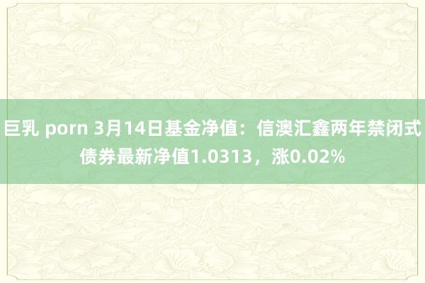巨乳 porn 3月14日基金净值：信澳汇鑫两年禁闭式债券最新净值1.0313，涨0.02%
