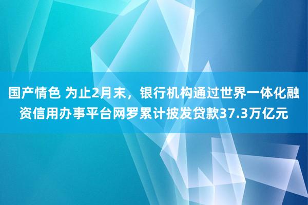 国产情色 为止2月末，银行机构通过世界一体化融资信用办事平台网罗累计披发贷款37.3万亿元
