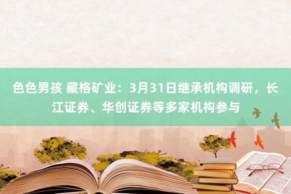 色色男孩 藏格矿业：3月31日继承机构调研，长江证券、华创证券等多家机构参与