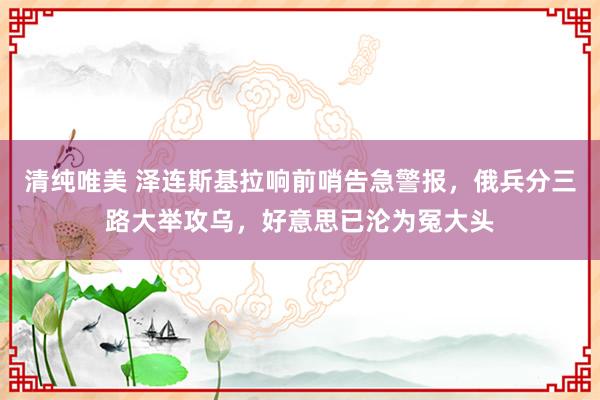 清纯唯美 泽连斯基拉响前哨告急警报，俄兵分三路大举攻乌，好意思已沦为冤大头