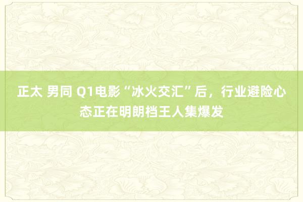 正太 男同 Q1电影“冰火交汇”后，行业避险心态正在明朗档王人集爆发