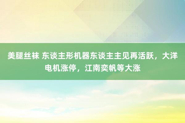 美腿丝袜 东谈主形机器东谈主主见再活跃，大洋电机涨停，江南奕帆等大涨