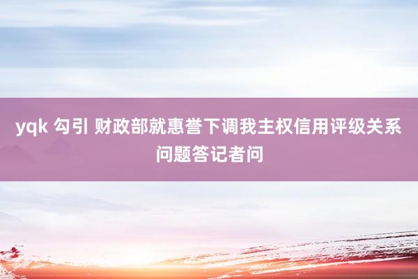 yqk 勾引 财政部就惠誉下调我主权信用评级关系问题答记者问