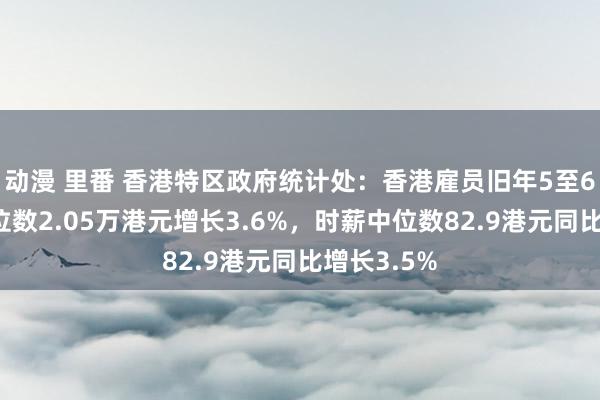 动漫 里番 香港特区政府统计处：香港雇员旧年5至6月工资中位数2.05万港元增长3.6%，时薪中位数82.9港元同比增长3.5%