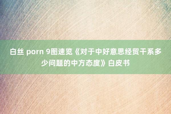 白丝 porn 9图速览《对于中好意思经贸干系多少问题的中方态度》白皮书