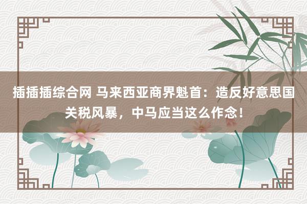 插插插综合网 马来西亚商界魁首：造反好意思国关税风暴，中马应当这么作念！