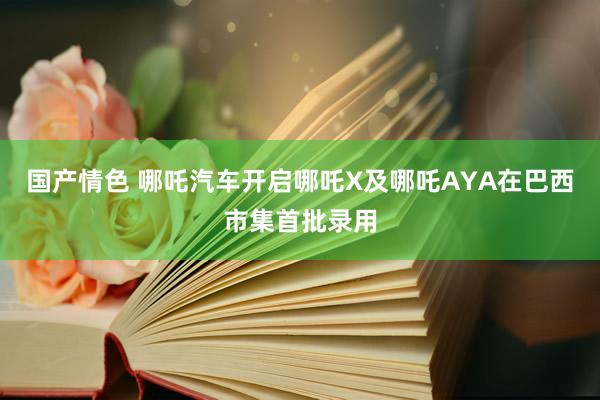 国产情色 哪吒汽车开启哪吒X及哪吒AYA在巴西市集首批录用