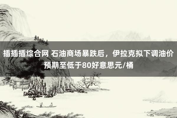 插插插综合网 石油商场暴跌后，伊拉克拟下调油价预期至低于80好意思元/桶