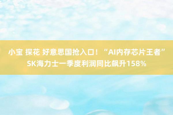 小宝 探花 好意思国抢入口！“AI内存芯片王者”SK海力士一季度利润同比飙升158%